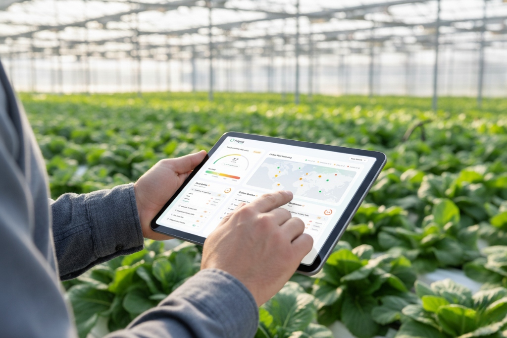 Argus Dashboard on Tablet in Greenhouse